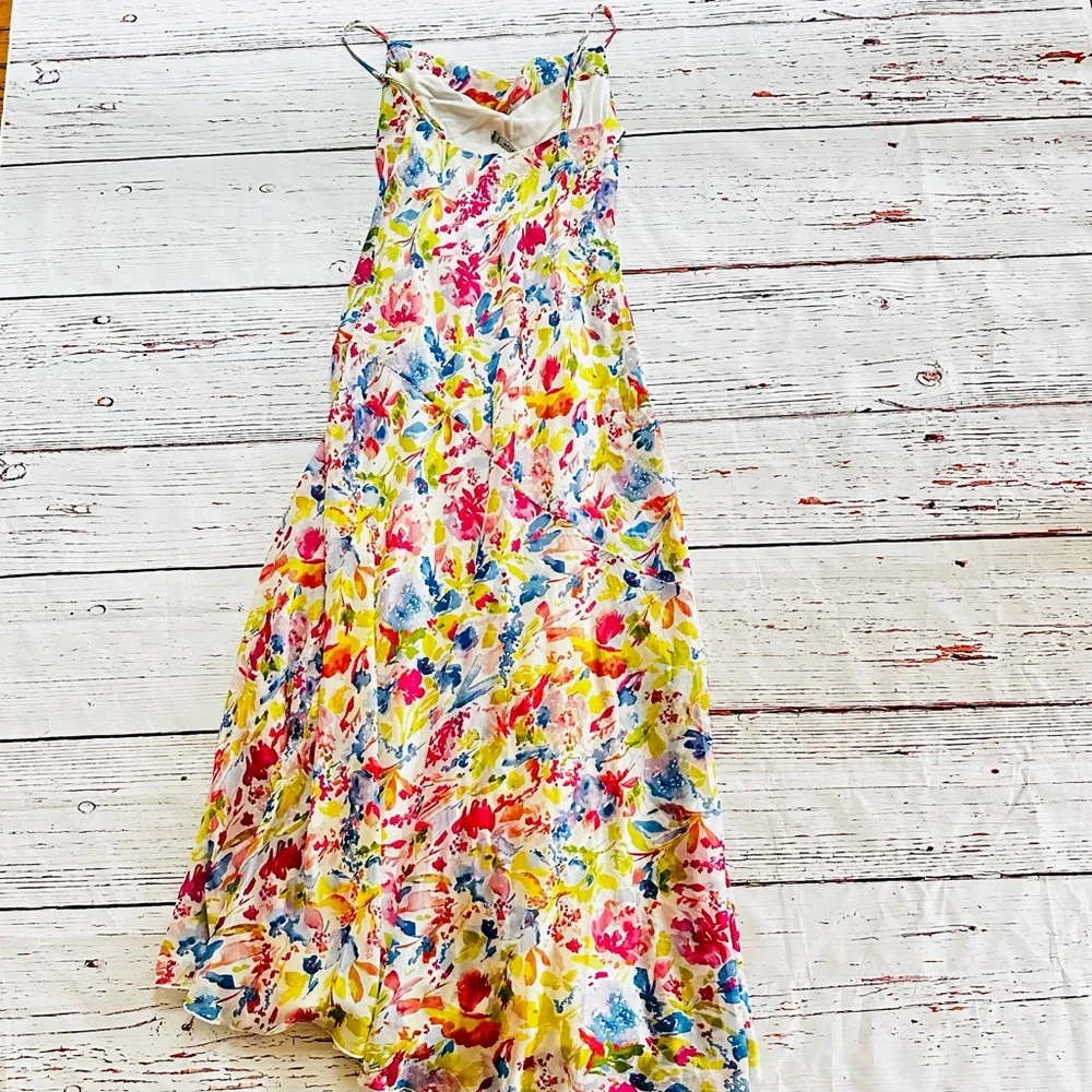 Abercrombie & Fitch Multicolor Floral Maxi Dress with Spaghetti Straps